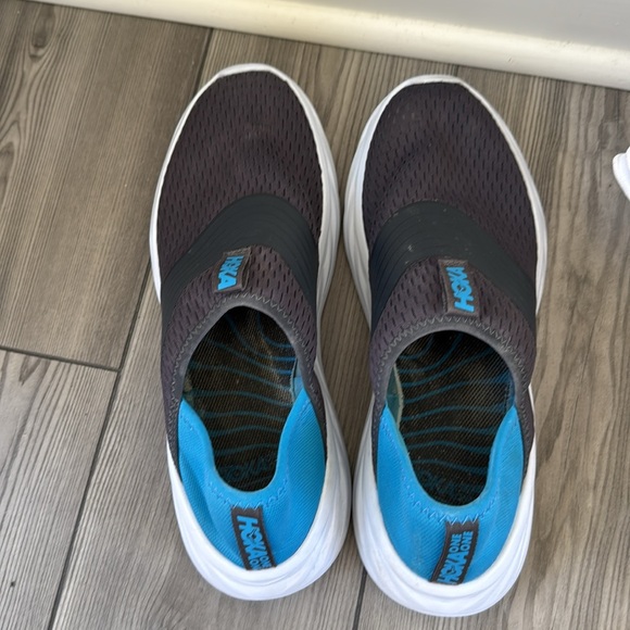 Hoka One One Orange Recovery Shoes Men's Mesh Blue Black Size 12 - Picture 9 of 10